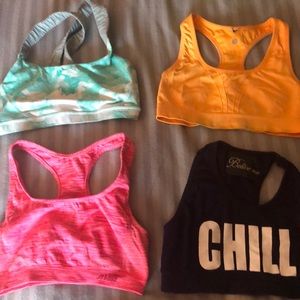 Lot of 4 sports Bras